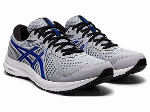 Bezecke Topanky Asics Gel-contend 7 (4e) Panske Siva Modre | 19283-ZRYS