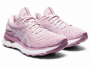 Bezecke Topanky Asics Gel-nimbus 24 Damske Ruzove Biele | 64972-FXTN