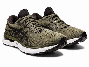 Bezecke Topanky Asics Gel-nimbus 24 Panske Olivovo Zelená Siva | 15946-TPWB