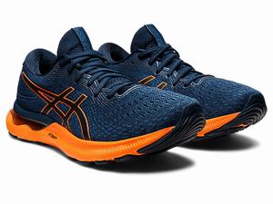 Bezecke Topanky Asics Gel-nimbus 24 Panske Modre Oranžové | 31745-DWVJ