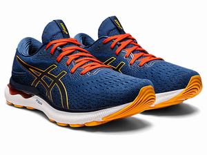 Bezecke Topanky Asics Gel-nimbus 24 Panske Modre Oranžové | 32495-SZMX