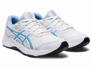 Skolske Topanky Asics Contend 6 Grade Detske Biele Modre | 49328-LWQK