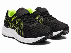 Skolske Topanky Asics Contend 7 Pre Detske Čierne Zelene | 42158-LECU