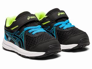 Skolske Topanky Asics Contend 7 Toddler Size Detske Čierne Svetlo Tyrkysové | 40861-EBXS