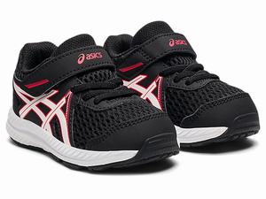 Skolske Topanky Asics Contend 7 Toddler Size Detske Čierne Červené | 60472-LSIY