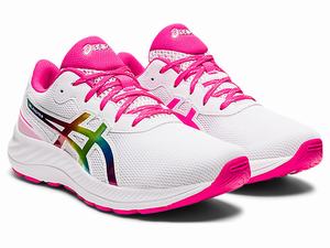 Skolske Topanky Asics Gel-excite 9 Grade Detske Biele Ruzove | 29147-KJPQ