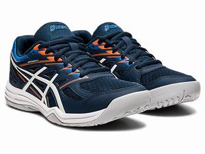 Skolske Topanky Asics Upcourt 4 Grade Detske Modre Biele | 89374-ARGZ