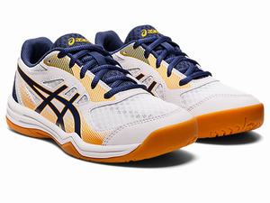 Skolske Topanky Asics Upcourt 5 Grade Detske Biele Tmavo | 25901-IZRA