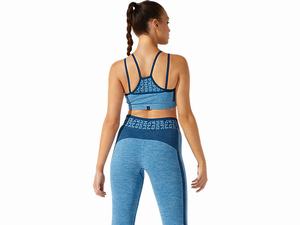 Sportove Podprsenky Asics Cropped Logo Seamless Damske Modre Modre | 56139-ISOR