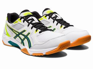 Tenisky Na Volejbal Asics Gel-rocket 10 Panske Biele Tmavo Zelene | 07653-RZOG