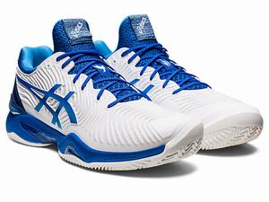 Tenisove Tenisky Asics Court Ff Novak Clay Panske Biele Modre | 07643-UTNJ