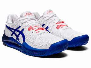 Tenisove Tenisky Asics Gel-resolution 8 Damske Biele Modre | 47569-GCQA