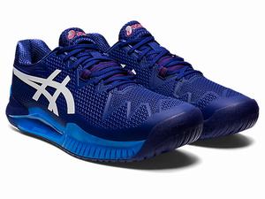 Tenisove Tenisky Asics Gel-resolution 8 (2e) Panske Modre Biele | 56274-BZSR