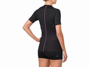 Topy Asics Baselayer Kratke Sleeve Damske Čierne | 23067-UVNW