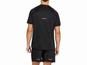 Topy Asics Icon Kratke Sleeve Panske Čierne Siva | 37259-SUJC