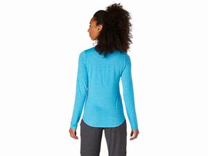 Topy Asics Long Sleeve Heather Damske Svetlo Tyrkysové | 93465-HTPY