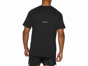 Topy Asics Night Tracking Kratke Sleeve Panske Čierne | 02346-RXKZ