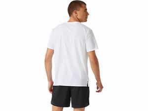 Topy Asics Patched Pocket Kratke Sleeve Panske Biele | 74028-OCUD