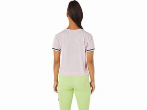 Topy Asics Race Crop Damske Ruzove | 59683-XVMD