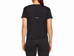 Topy Asics Race Crop Kratke Sleeve Damske Čierne | 54932-QROS