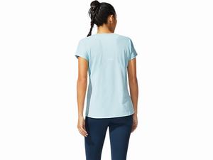 Topy Asics V-neck Kratke Sleeve Damske Modre | 34976-YQEW