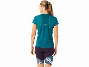 Topy Asics V-neck Kratke Sleeve Damske Tmavo Zelene | 58329-MRCY