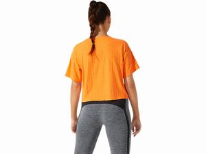 Tricko Asics Cropped Logo Jacquard Kratke Sleeve Damske Oranžové Koralove | 36425-LSCB