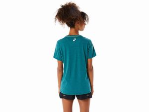 Tricko Asics Grafika V-neck Wch Damske Tmavo Zelene | 94872-EYZA