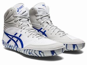 Zápasnícke Topánky Asics Aggressor 5 Panske Biele Modre | 93256-POGS