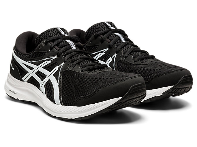 Bezecke Topanky Asics Gel-contend 7 (4e) Panske Čierne Biele | 01879-DWMF