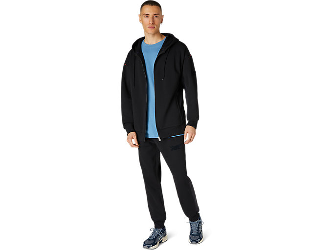 Mikiny S Kapucňou Asics Brushed French Terry Full Zip Panske Čierne | 24568-BQGJ