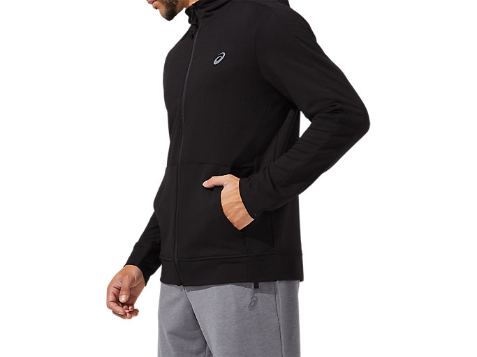 Mikiny S Kapucňou Asics Fleece Panske Čierne | 47619-KVTG