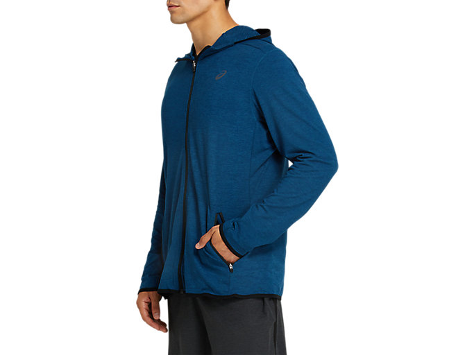 Mikiny S Kapucňou Asics Performance Full Zip Panske Modre | 15267-YFEH