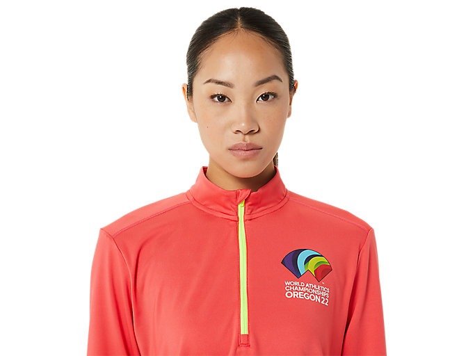 Mikiny S Kapucňou Asics Ready Set Half Zip Wch Damske Svetlo Červené Žlté | 18904-CPXO