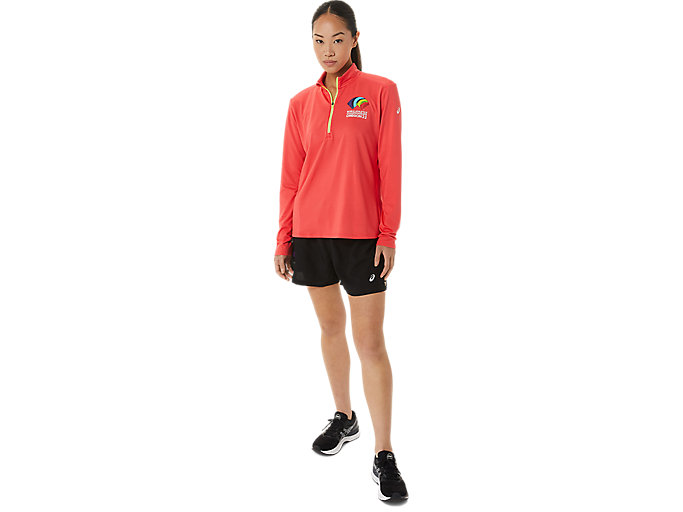 Mikiny S Kapucňou Asics Ready Set Half Zip Wch Damske Svetlo Červené Žlté | 18904-CPXO