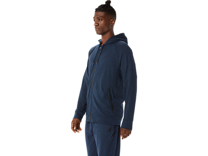 Mikiny S Kapucňou Asics Tech Full Zip Panske Modre | 50762-LZDE