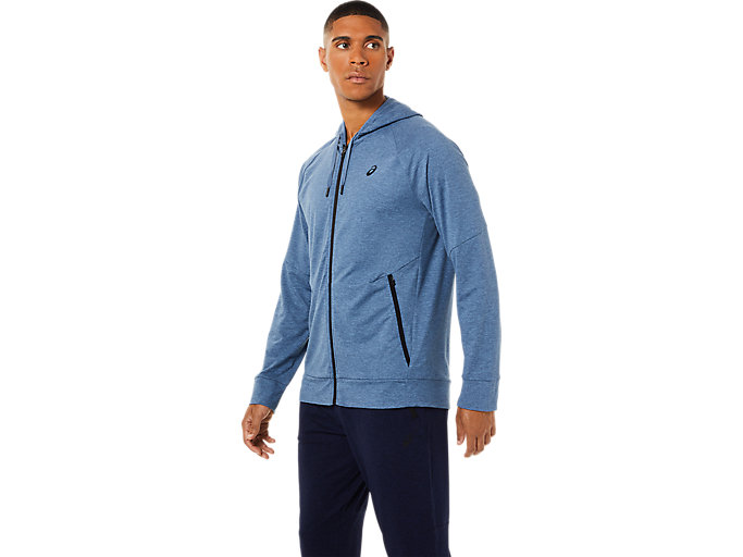 Mikiny S Kapucňou Asics Tech Full Zip Panske Modre | 69351-RFZN