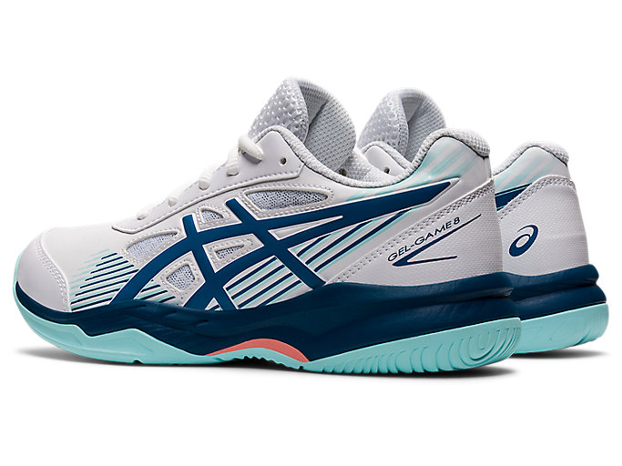 Skolske Topanky Asics Gel-game 8 Grade Detske Biele Svetlo Indigo | 83145-LJOT