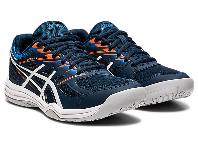 Skolske Topanky Asics Upcourt 4 Grade Detske Modre Biele | 89374-ARGZ