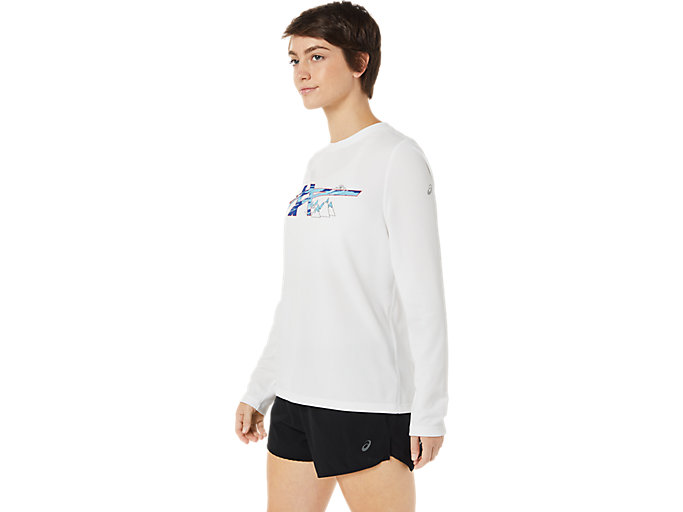 Tielko Asics Ready-set Ii Long Sleeve Grafika Damske Biele | 32516-VHCD