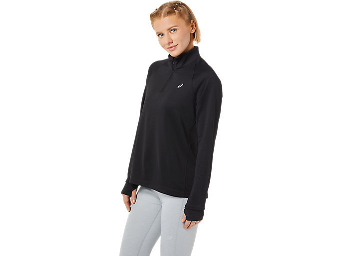 Tielko Asics Thermopolis 1/4 Zip Damske Čierne | 12708-KSPH