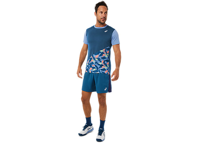 Topy Asics Court Grafika Kratke Sleeve Panske Svetlo Indigo | 94058-NTPU