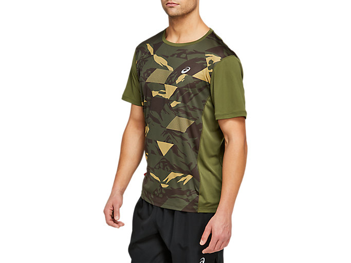 Topy Asics Future Camo Kratke Sleeve Panske Maskacove Zelene | 59042-LBTR