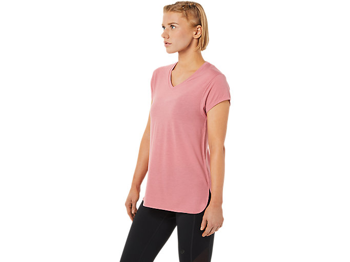 Topy Asics Heather Vneck Damske Ruzove | 80657-SKNR