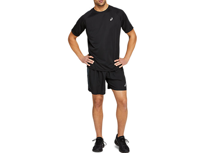 Topy Asics Icon Kratke Sleeve Panske Čierne Siva | 37259-SUJC