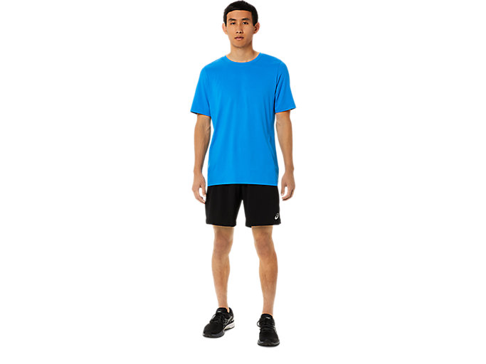 Topy Asics Kratke Sleeve Heather Tech Panske Modre | 19584-NXBE