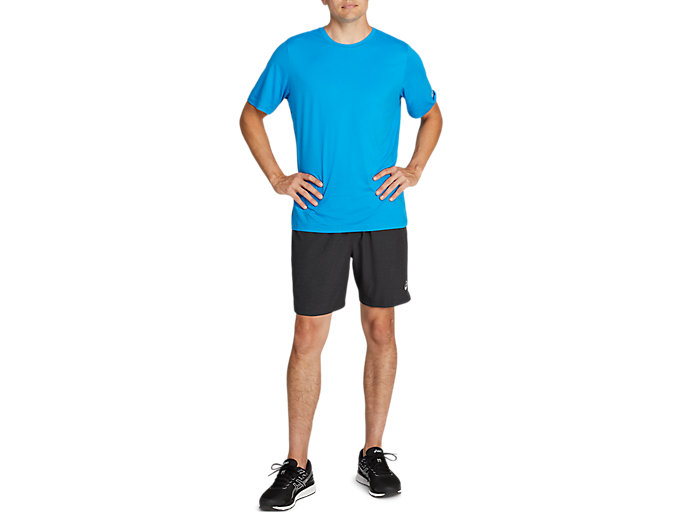 Topy Asics Kratke Sleeve Heather Tech Panske Modre | 30678-KTPM