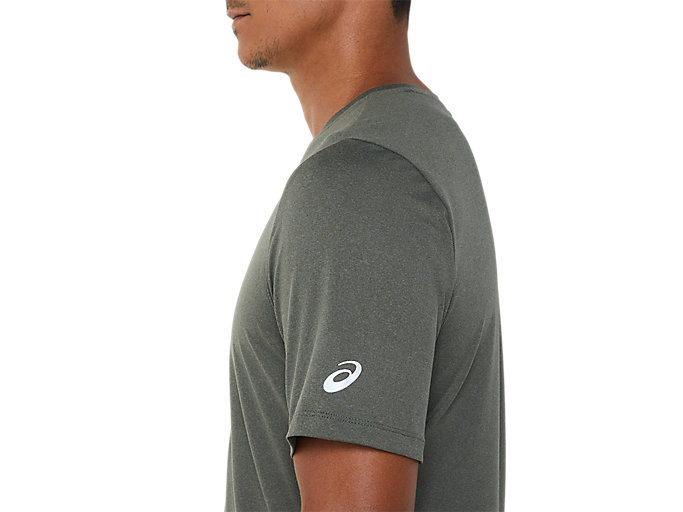 Topy Asics Kratke Sleeve Heather Tech Panske Zelene | 38509-CPIG