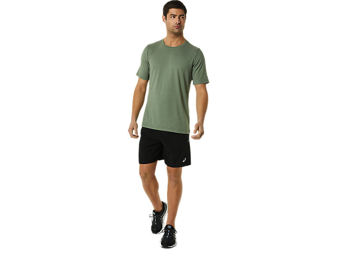 Topy Asics Kratke Sleeve Heather Tech Panske Zelene | 45830-EBMV