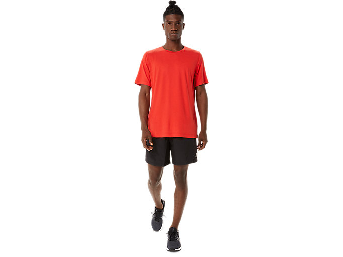 Topy Asics Kratke Sleeve Heather Tech Panske Červené | 74120-NESF